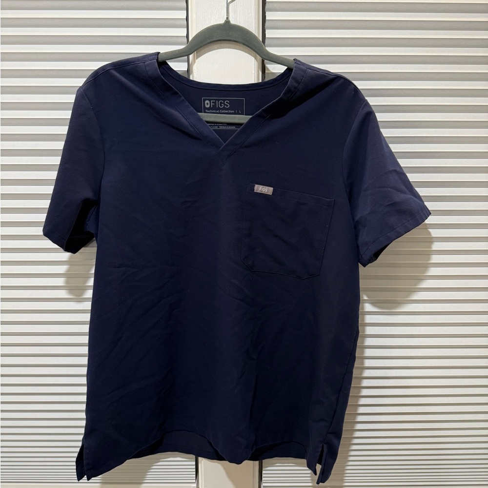 Figs Caterina One-Pocket Scrub Top (Navy)